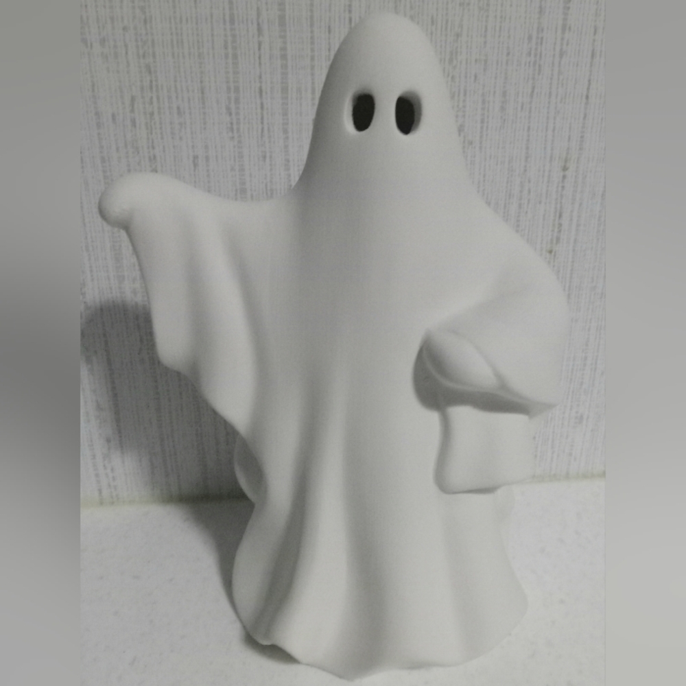 NWT sheet ghost , LED GHOST , Light up ceramic ghost , clay ghost figure